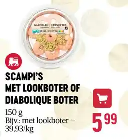Delhaize Scampi's met lookboter of diabolique boter aanbieding