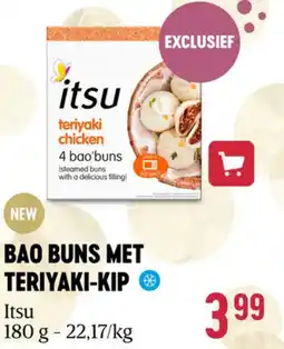 Delhaize Itsu bao buns met teriyaki-kip aanbieding
