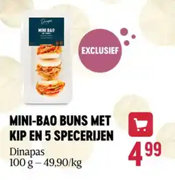 Delhaize Dinapas mini-bao buns met kip en 5 specerijen aanbieding