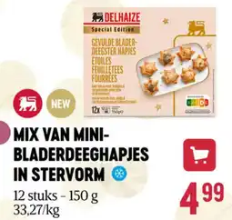 Delhaize Mix van mini bladerdeeghapjes in stervorm aanbieding