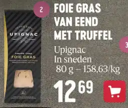 Delhaize Upignac foie gras van eend met truffel aanbieding