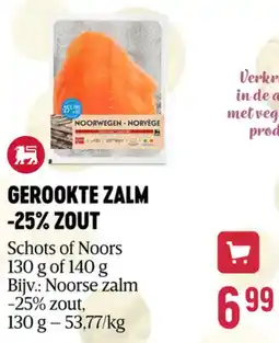 Delhaize Gerookte zalm -25% zout aanbieding