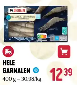 Delhaize Hele garnalen aanbieding