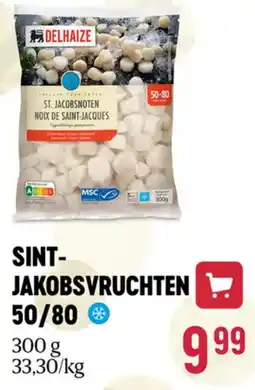 Delhaize Sint jakobsvruchten 50/80 aanbieding