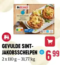 Delhaize Gevulde sint-jacobsschelpen aanbieding