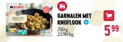 Delhaize Garnalen met knoflook aanbieding