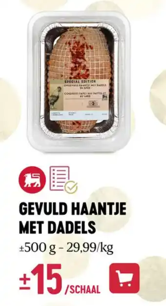 Gevuld haantje met dadels