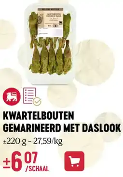 Delhaize Kwartelbouten gemarineerd met daslook aanbieding