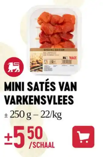 Delhaize Mini satés van varkensvlees aanbieding
