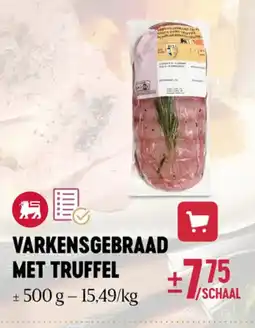 Delhaize Varkensgebraad met truffel aanbieding