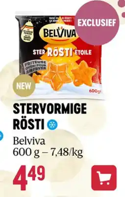 Delhaize Belviva stervormige rösti aanbieding