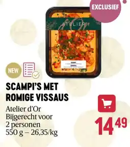 Delhaize Scampi's met romige vissaus aanbieding