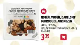 Delhaize Noten, vijgen, dadels of gedroogde abrikozen aanbieding