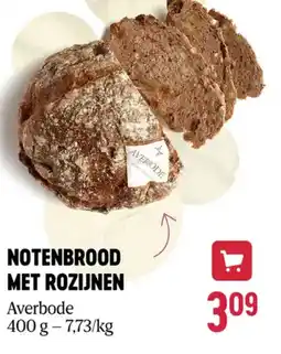 Delhaize Averbode notenbrood met rozijnen aanbieding