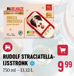 Delhaize Rudolf straciatella ijsstronk aanbieding