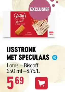 Delhaize Lotus - biscoff ijsstronk met speculaas aanbieding