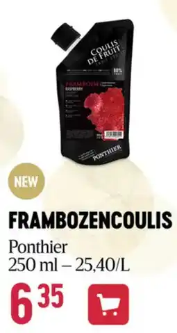 Delhaize Ponthier frambozencoulis aanbieding