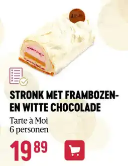 Delhaize Stronk met frambozen en witte chocolade aanbieding