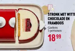 Delhaize Stronk met witte chocolade en framboos aanbieding