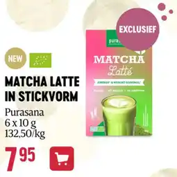 Delhaize Matcha latte in stickvorm aanbieding