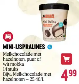 Delhaize Mini-ijspralines aanbieding