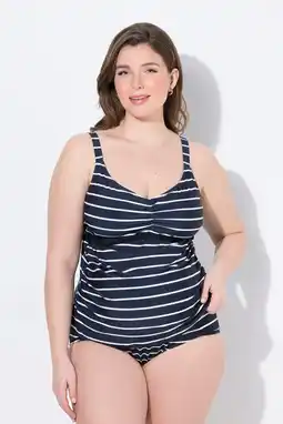 Decathlon Dames Bellieva tankini-top zonder zachte cups strepen aanbieding