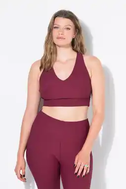 Decathlon Dames Geribbelde bh ribjersey gekruiste rugbandjes aanbieding