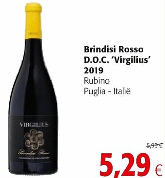 Colruyt Brindisi Rosso D.O.C. 'Virgilius' 2019 aanbieding