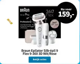 Plein.nl Braun Epilator Silk-épil 9 Flex 9-360 3D Wit/Rose aanbieding