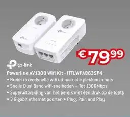 AUVA Powerline AV1300 Wifi Kit ITTLWPA8635P4 aanbieding