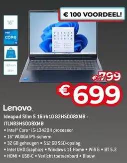 AUVA Lenovo Ideapad Slim 5 16irh10 83HS008XMB ITLN83HS008XMB aanbieding