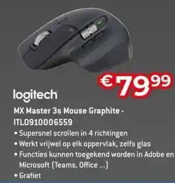 AUVA Logitech MX Master 3s Mouse Graphite ITL0910006559 aanbieding