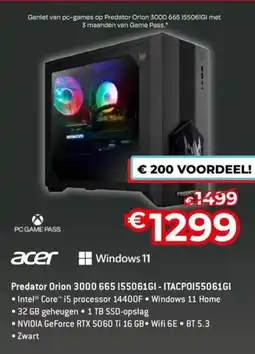 AUVA Acer Predator Orion 3000 665 155061GI ITACPOI55061GI aanbieding