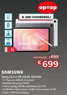 AUVA Samsung Galaxy Tab S11 Wifi 128 GB SUX730N aanbieding