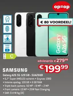 AUVA Samsung Galaxy A26 5G 128 GB SUA266B aanbieding