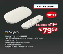 AUVA Google TV Streamer 4K GOGA05662DE aanbieding