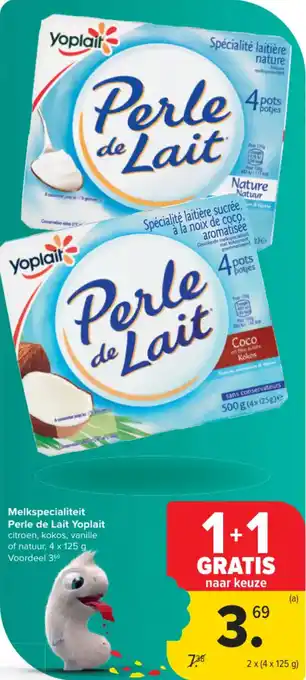 Carrefour Market Melkspecialiteit perle de lait yoplait aanbieding