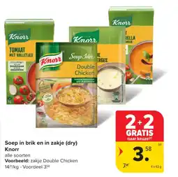 Carrefour Market Soep in brik en in zakje dry Knorr aanbieding