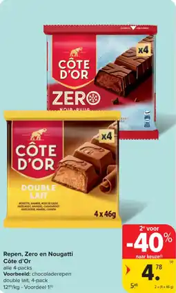 Carrefour Market Repen, Zero en Nougatti Côte d'Or aanbieding