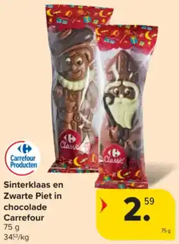 Carrefour Market Sinterklaas en Zwarte Piet in chocolade Carrefour aanbieding