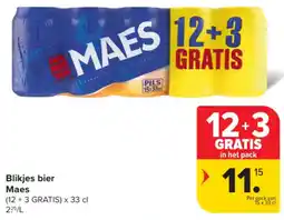 Carrefour Market Blikjes bier Maes aanbieding