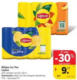 Carrefour Market Blikjes Ice Tea Lipton aanbieding