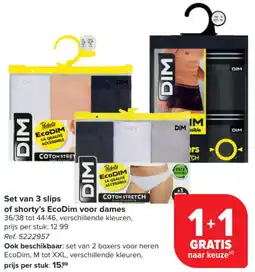 Carrefour Market Set van 3 slips of shorty's EcoDim voor dames aanbieding