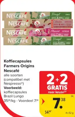 Carrefour Market Koffiecapsules Farmers Origins Nescafé aanbieding