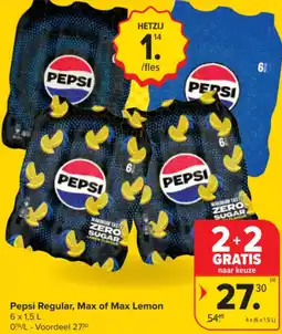 Carrefour Market Pepsi Regular, Max of Max Lemon aanbieding