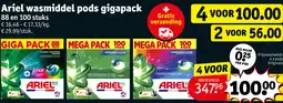 Kruidvat Ariel wasmiddel pods gigapack aanbieding