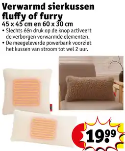 Kruidvat Verwarmd sierkussen fluffy of furry aanbieding