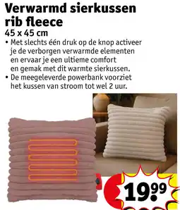 Kruidvat Verwarmd sierkussen rib fleece aanbieding