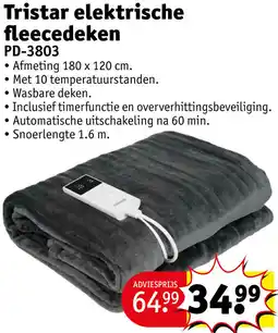 Kruidvat Tristar elektrische fleecedeken PD-3803 aanbieding