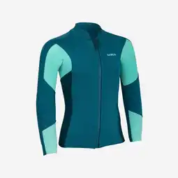 Decathlon Rashguard met lange mouwen voor kinderen neopreen 1,5 mm blauw aanbieding